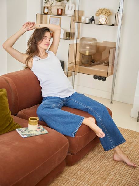 Lot de 2 débardeurs grossesse en côtes coton bio noir - vertbaudet enfant 