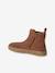 Boots fille cuir zippées et élastiquées beige+camel+marine - vertbaudet enfant 