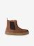 Boots enfant garçon cuir zippées et élastiquées camel+marine - vertbaudet enfant 