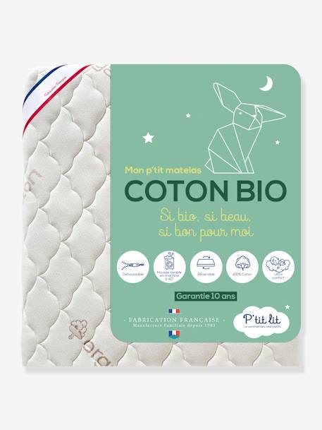 Matelas bébé déhoussable Coton bio* blanc - vertbaudet enfant 