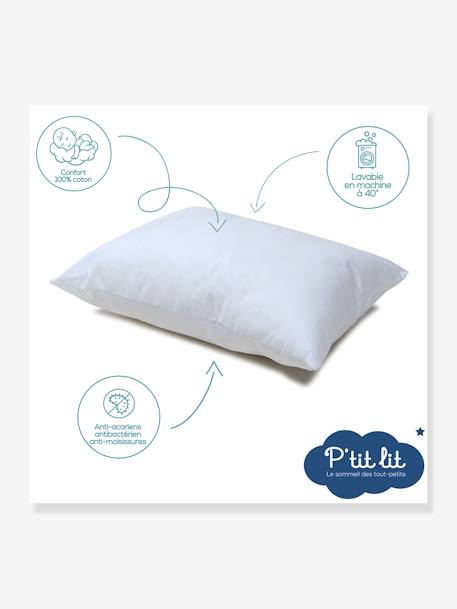 Oreiller moelleux anti-acariens blanc - vertbaudet enfant 