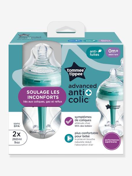 Lot 2 biberons 260ml Anti-Colique transparent - vertbaudet enfant 