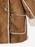 Manteau fille à capuche peau lainée réversible marron - vertbaudet enfant 