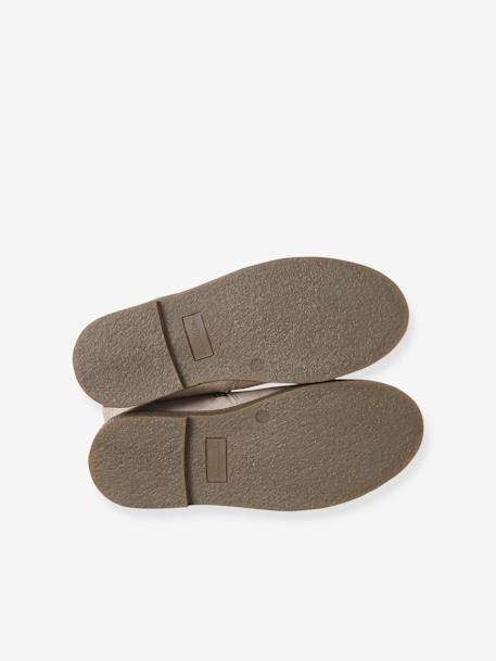 Boots enfant fille cuir élastiquées et zippées marine+or - vertbaudet enfant 