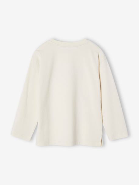 T-shirt motif cerf garçon manches longues écru - vertbaudet enfant 