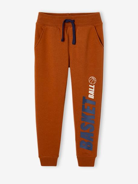 Joggingbroek voor jongens maxi typo antraciet+hazelnoot - vertbaudet enfant 