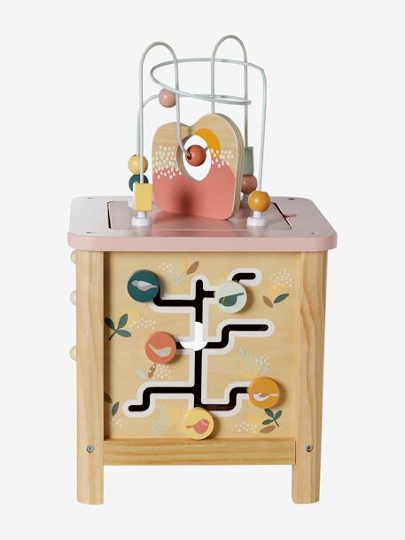 Grand cube d'activités en bois FSC® rose+Tanzanie - vertbaudet enfant 