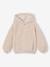 Sweat fille à capuche en sherpa écru+rose poudré - vertbaudet enfant 