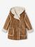 Manteau fille à capuche peau lainée réversible marron - vertbaudet enfant 