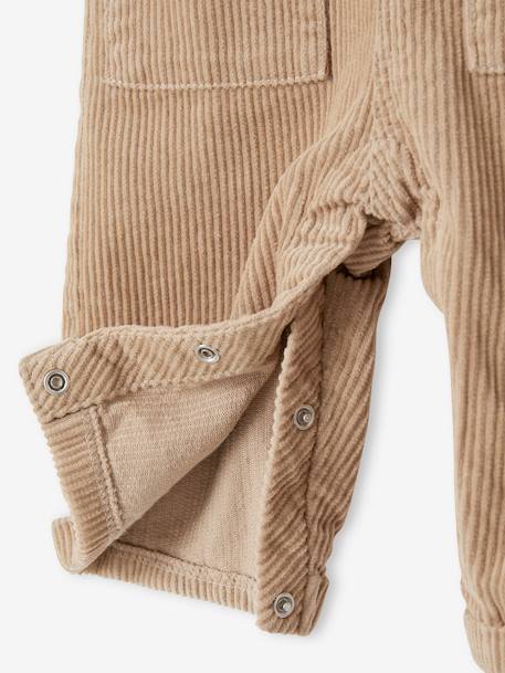 Salopette en velours côtelé bébé garçon taupe - vertbaudet enfant 