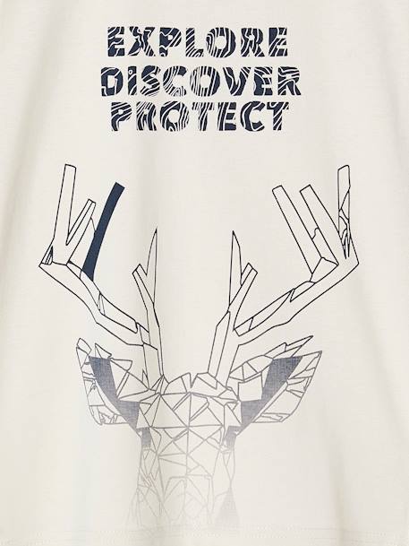T-shirt motif cerf garçon manches longues écru - vertbaudet enfant 