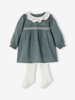 Bébé-Ensemble-Ensemble Noël bébé robe à collerette + collant