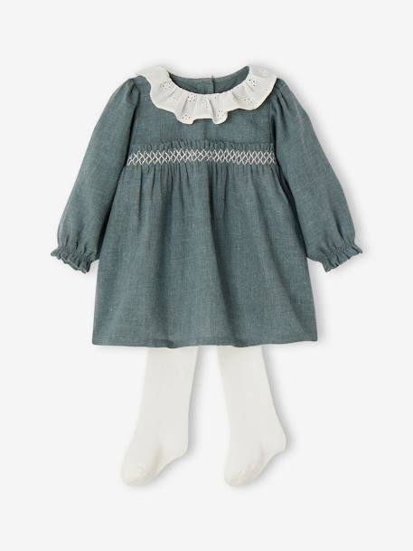 Bébé-Ensemble Noël bébé robe à collerette + collant