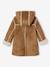 Manteau fille à capuche peau lainée réversible marron - vertbaudet enfant 