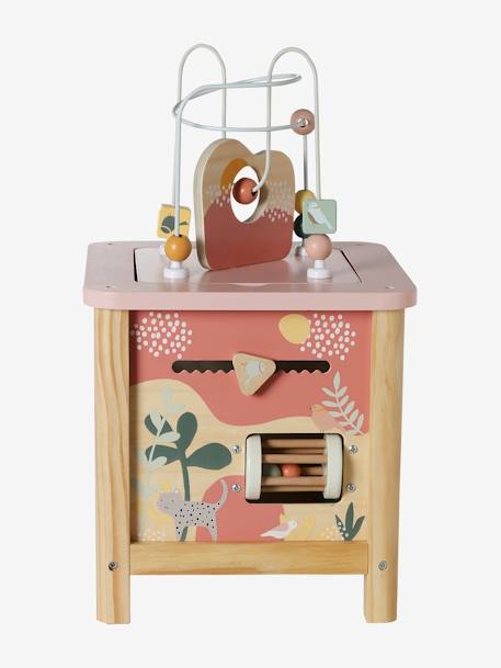Grand cube d'activités en bois FSC® rose+Tanzanie - vertbaudet enfant 