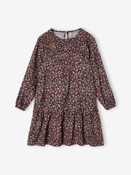 Robe à volant motifs fleurs fille rose imprimé - vertbaudet enfant 