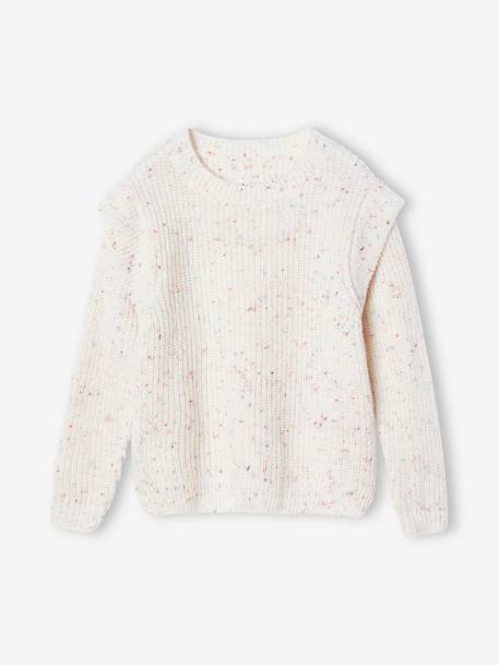 Pull maille moulinée fille vanille - vertbaudet enfant 