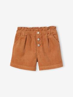 Meisje-Short- Fluwelen short met paperbag-vorm meisjes