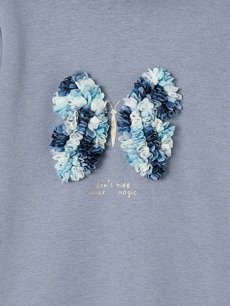 Robe à capuche en molleton fille détails fantaisie anthracite+bleu grisé+gris chiné+marine+vert - vertbaudet enfant 