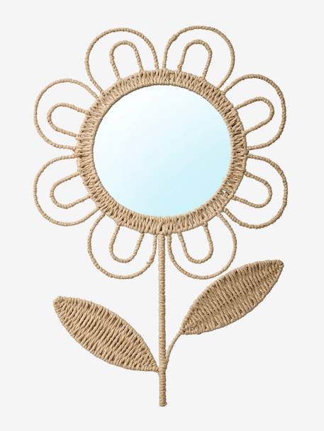 Miroir XL fleur mural beige - vertbaudet enfant 