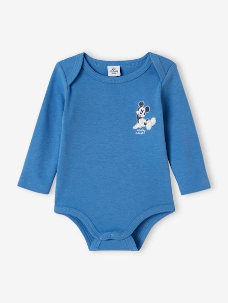Lot de 2 bodies bébé Disney Mickey bleu chambray - vertbaudet enfant 