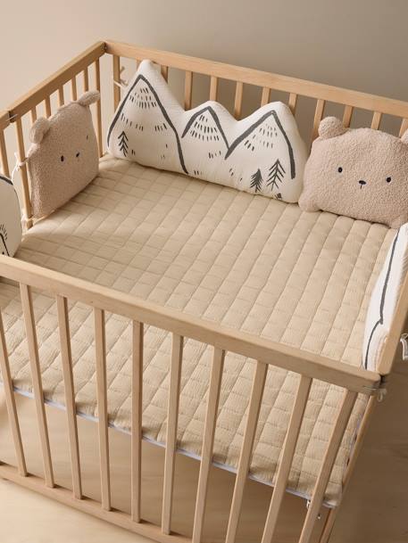 Tour de lit / Tour de parc coussins HYGGE beige imprimé - vertbaudet enfant 