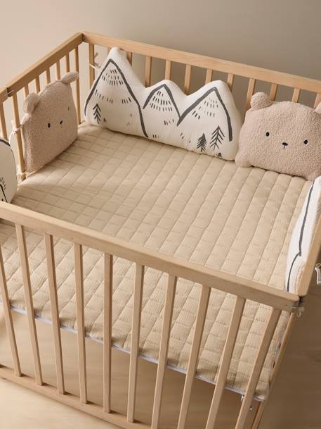 Couverture / Fond de parc bébé en gaze de coton HYGGE beige imprimé - vertbaudet enfant 