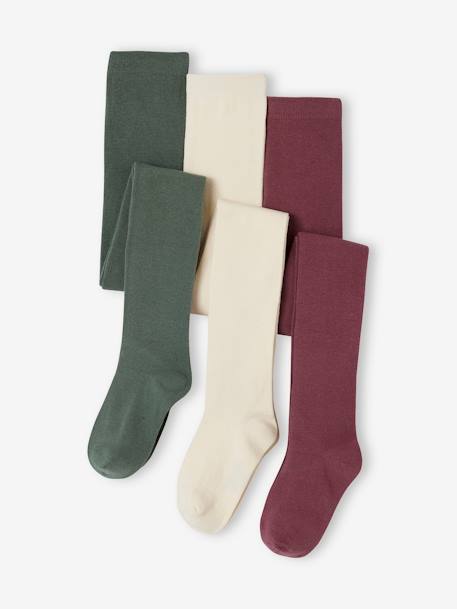 Fille-Lot de 3 paires de collants fille BASICS