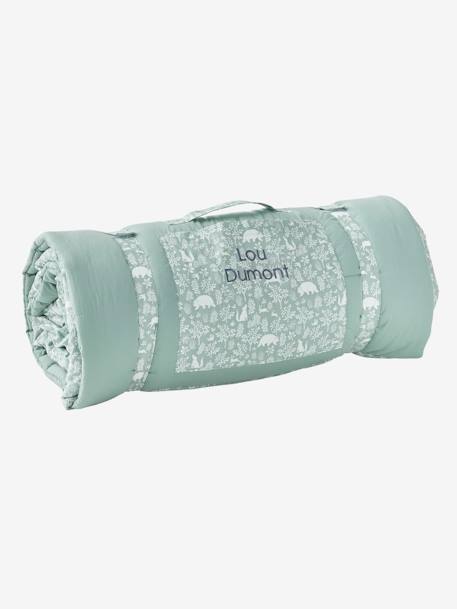 Couchage de sieste maternelle MINILI DANS LES BOIS personnalisable vert sauge - vertbaudet enfant 