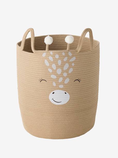 Panier de rangement XL en corde de coton Girafe cannelle - vertbaudet enfant 