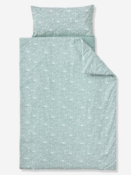 Couchage de sieste maternelle MINILI DANS LES BOIS personnalisable vert sauge - vertbaudet enfant 