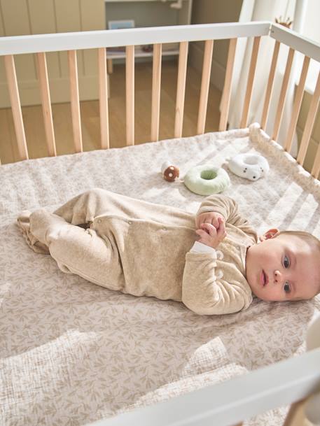 Couverture / Fond de parc bébé en gaze de coton HYGGE beige imprimé - vertbaudet enfant 