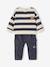 Ensemble sweat rayé + pantalon battle bébé garçon bleu ardoise - vertbaudet enfant 