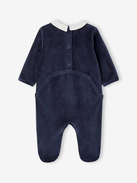 Pyjama Noël bébé garçon en velours brodé marine - vertbaudet enfant 