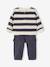 Ensemble sweat rayé + pantalon battle bébé garçon bleu ardoise - vertbaudet enfant 