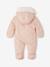 Jumpsuit met hartjesprint en voering van imitatiebont oudroze - vertbaudet enfant 