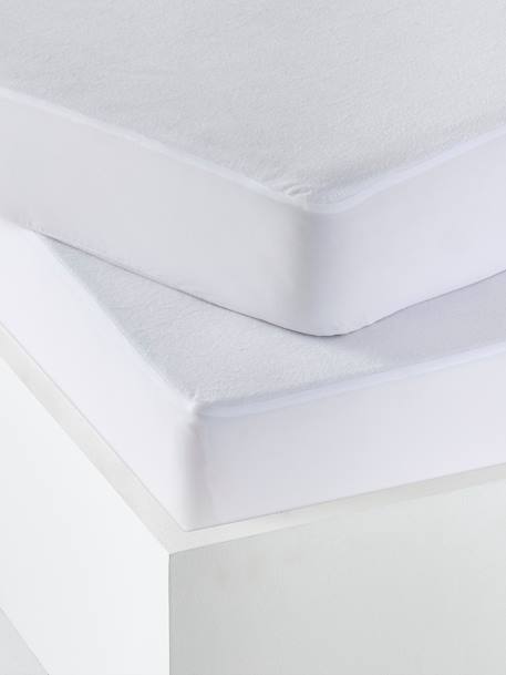 Lot de 2 alèses éponge imperméable anti-bactériens traitée Sanitized blanc - vertbaudet enfant 