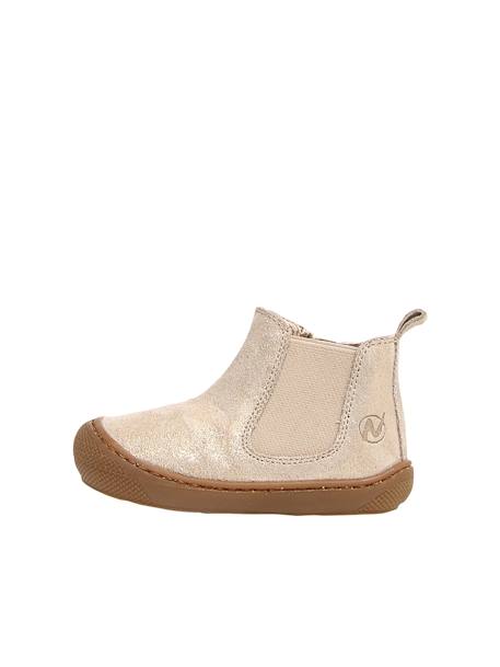 Chelsea boots bébé Sally 1ers pas marron+or - vertbaudet enfant 