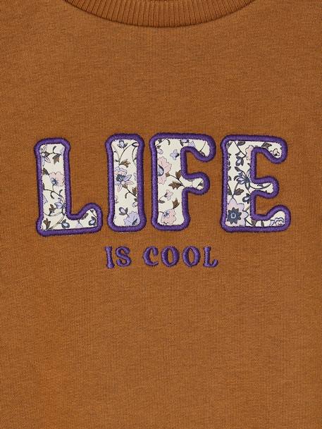 Sweat ' Life is cool' fille bronze - vertbaudet enfant 