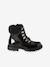 Bottine avec lacets fausse fourrure fille noir - vertbaudet enfant 