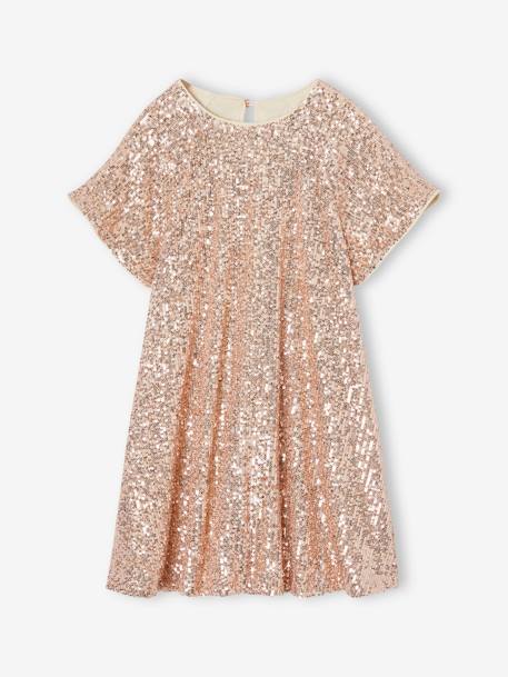 Robe de fête à sequins fille or - vertbaudet enfant 