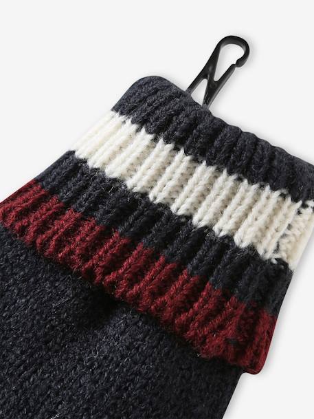 Ensemble bonnet + snood + gants en maille côtelée garçon marine - vertbaudet enfant 