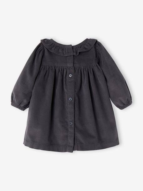 Ensemble robe, gilet fantaisie et collant bébé fille bleu ardoise - vertbaudet enfant 