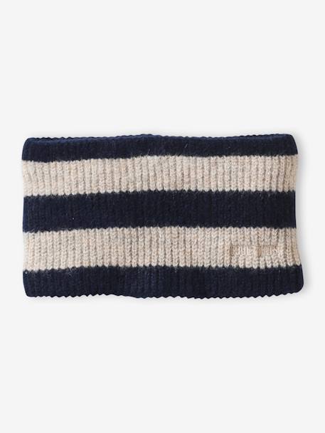 Ensemble bonnet + snood + gants 'cool kids' garçon bleu grisé - vertbaudet enfant 