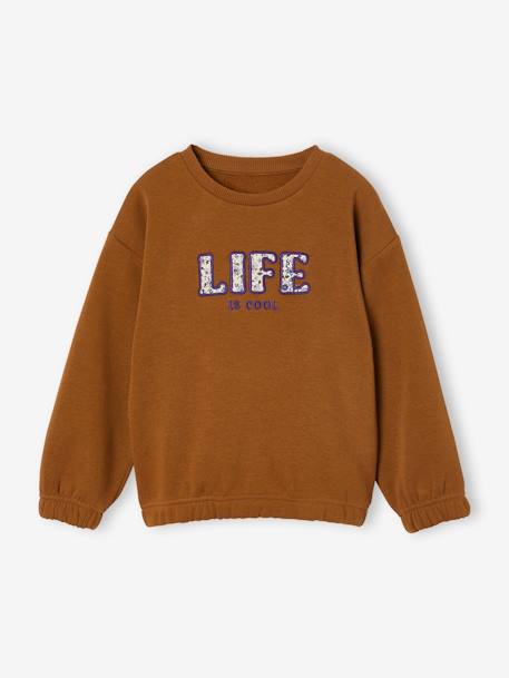 Sweat ' Life is cool' fille bronze - vertbaudet enfant 