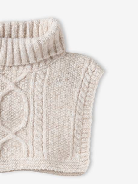 Cache-cou fille maille torsadée écru - vertbaudet enfant 