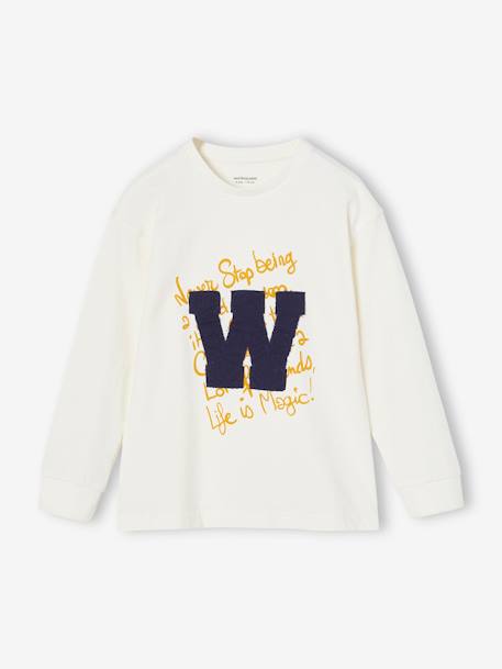 T-shirt lettre appliquée garçon écru - vertbaudet enfant 
