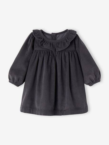 Ensemble robe, gilet fantaisie et collant bébé fille bleu ardoise - vertbaudet enfant 