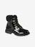 Bottine avec lacets fausse fourrure fille noir - vertbaudet enfant 
