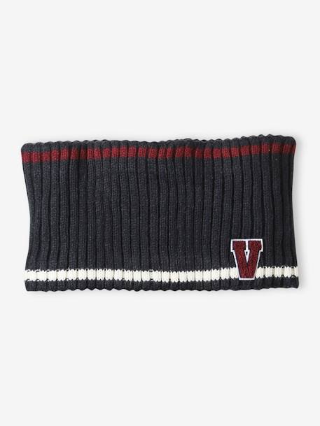Ensemble bonnet + snood + gants en maille côtelée garçon marine - vertbaudet enfant 